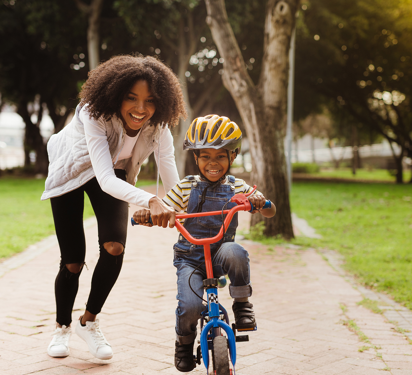 Mother-Son-Teaching-Ride-Bike